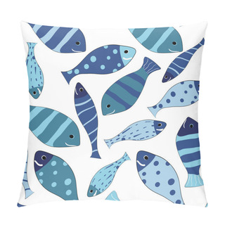 Personality  Seamless Vector Pattern Of Fish Pillow Covers