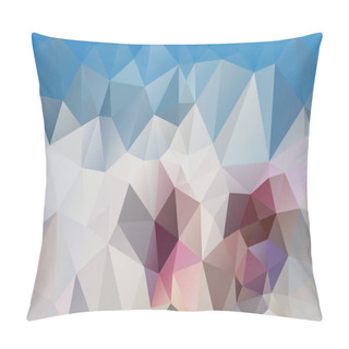 Personality  Vector Abstract Irregular Polygonal Background - Triangle Low Poly Pattern - Sky Blue, Ivory White, Gray, Mauve And Taupe Color Pillow Covers