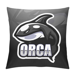Personality  Orca Mascot Esport Logo Design Pillow Covers