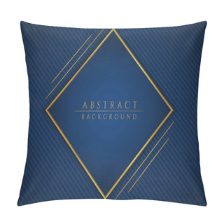 Personality  Geometric Square Shape Luxury Gold Metallic Color Design Wit Pattern Wave Style. Vector Illustration. Pillow Covers