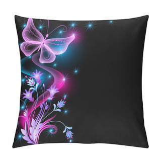 Personality  Flowers And Transparent Butterfly Pillow Covers