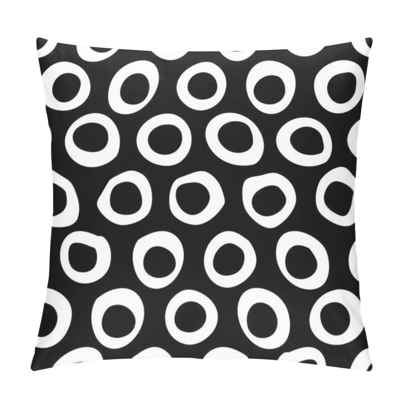 Personality  Seamless Hand Drawn Circles Pattern. Modern Simple Hipster Background. Vector Eps10 Pillow Covers