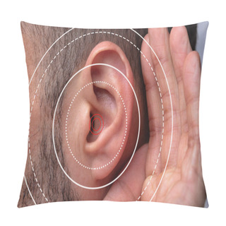 Personality  Man Hearing Loss Sound Waves Simulation Technology Pillow Covers