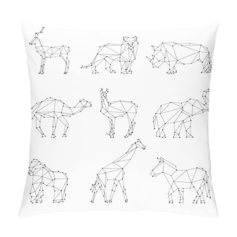 Personality  Geometric animals silhouettes pillow covers