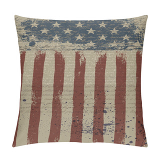 Personality  Aged American Patriotic Background. Vector Illustration, EPS10. Pillow Covers