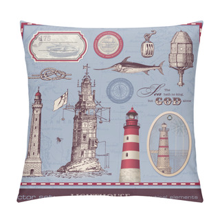 Personality  Set Of Lighthouses- Vintage Pillow Covers