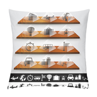 Personality  Travel Icons Vector  Illustration  Pillow Covers