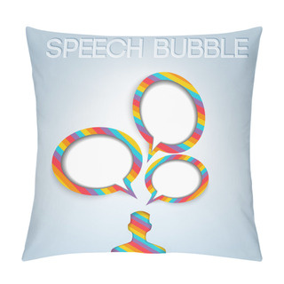 Personality  Speech Bubble With Icon Of A Man. Pillow Covers