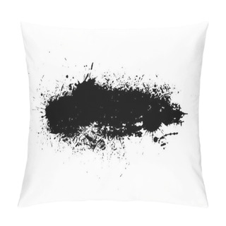 Personality Paint Stains Black Blotch Background. Grunge Design Element. Brush Strokes. Vector Illustration Pillow Covers