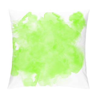 Personality  Green Background With Juicy Colors. Watercolor Screen Ideal As A Texture For Nature, Tropical And Fruity Painting. Green-white Water Stain. Abstract Vector Paint Splash, Isolated On White Backdrop. Pillow Covers