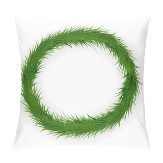 Personality  Christmas And New Year Pine Colorful Wreath. Vector Illustration Pillow Covers