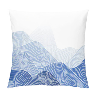 Personality  Abstract Japanese Landscape On Light Background With Gradient Pillow Covers