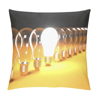 Personality  Isolated Light Bulbs In Line Pillow Covers