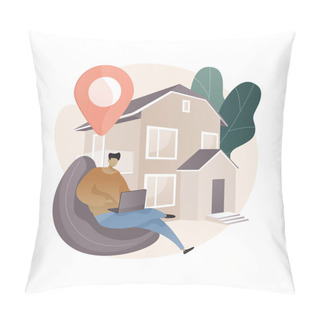 Personality  Stay At Home Abstract Concept Vector Illustration. Forced Isolation, Covid19 Outbreak Prevention Measures, Social Distance, Governmental Support, Self Protection, Wear Mask Abstract Metaphor. Pillow Covers