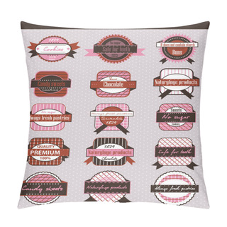 Personality  Vintage Candy Shop Labels And Stickers Pillow Covers