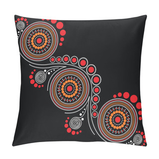 Personality  Illustration Based On Aboriginal Style Of Dot Painting. Pillow Covers