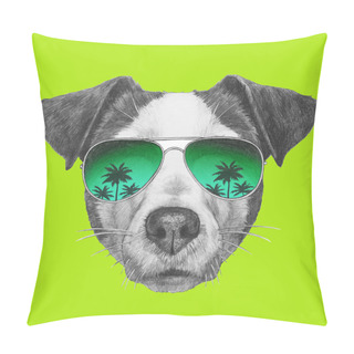Personality  Jack Russell With Mirror Sunglasses Pillow Covers