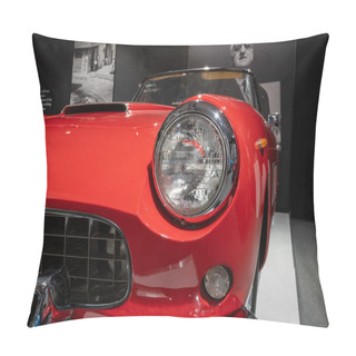 Personality  Sparkford.Somerset.United Kingdom.March 26th 2023.A 1960 Ferrari 250 GT Cabriolet Is On Show At The Haynes Motor Museum In Somerset Pillow Covers