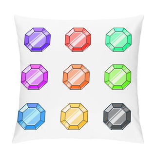 Personality  Gemstone Vector Illustrations Isolated On White Background Pillow Covers