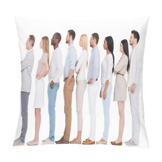 Personality  Group Of People Standing In Row Pillow Covers