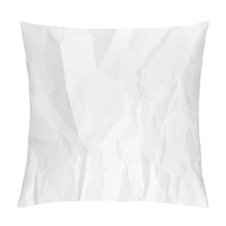 Personality  White Clean Crumpled Paper Background. Horizontal Crumpled Empty Paper Template For Posters And Banners. Vector Illustration Pillow Covers