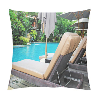 Personality  Beautiful Swimming Pool In The Tropics Resort Pillow Covers