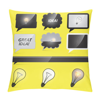 Personality  Idea Light Bulbs, Vector Illustration  Pillow Covers