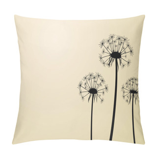 Personality  Beige Background With Dandelions. Pillow Covers