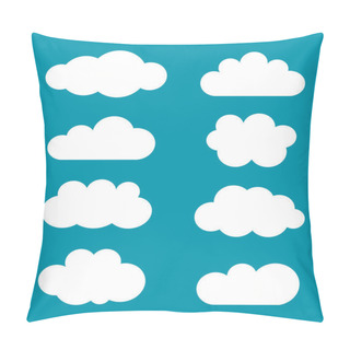 Personality  Set Of Cloud Shapes Icons Pillow Covers