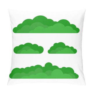Personality  Set Of Cartoon Green Bushes Pillow Covers