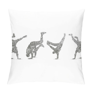 Personality  Hip Hop Dancer Silhouette On White Background Pillow Covers