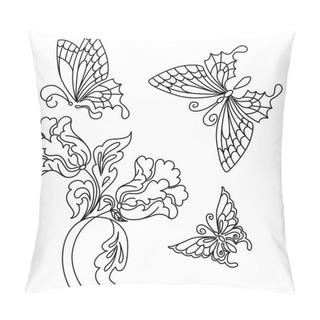 Personality  Flowers And Butterfly Pillow Covers