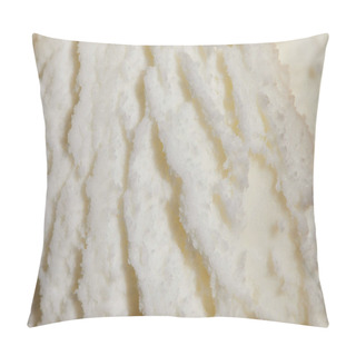 Personality  Close Up View Of Fresh White Tasty Textured Ice Cream Ball Pillow Covers