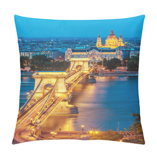 Personality  The Szechenyi Chain Bridge In Budapest, Hungary Pillow Covers