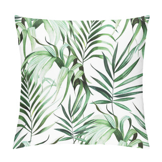 Personality  Beautiful Watercolor Seamless Pattern With Tropical Leaves.  Pillow Covers