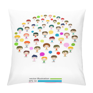Personality  Kids Talking Circle Shape Pillow Covers