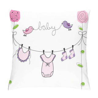 Personality  Baby Girl Clothes Line Pillow Covers