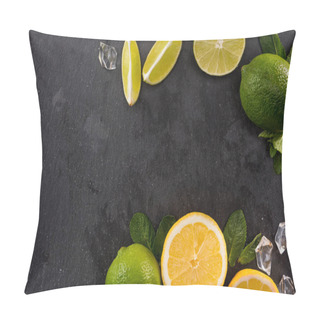 Personality  Lime And Orange Slices With Mint Leaves Pillow Covers