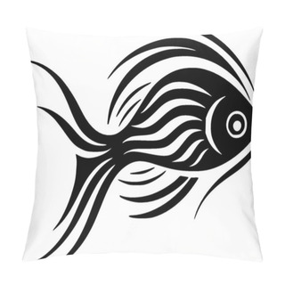Personality  Fish - Black And White Isolated Icon - Vector Illustration Pillow Covers