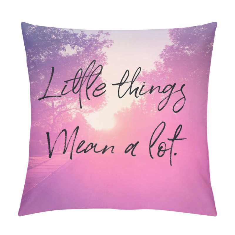 Personality  Quote - Little things mean a lot pillow covers