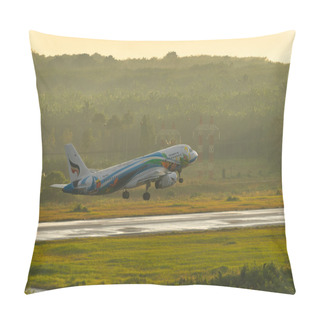 Personality  Bangkok Airways Aircraft Take Off In The Morning Pillow Covers