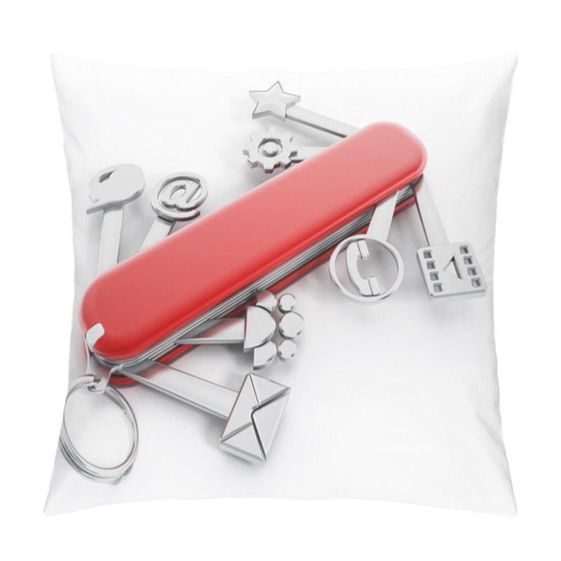 Personality  Swiss Knife With Technology Icons Pillow Covers