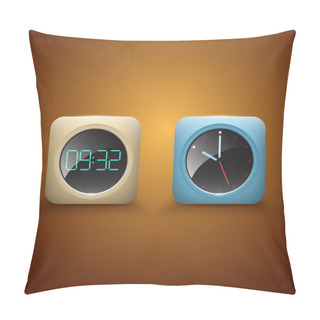 Personality  Different Clocks Vector Icons Pillow Covers