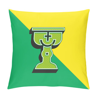 Personality  Baptism Green And Yellow Modern 3d Vector Icon Logo Pillow Covers