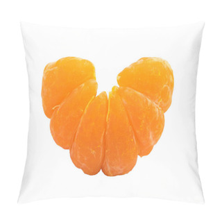 Personality  Isolated Citrus Segments. Collection Of Tangerine, Orange And Other Citrus Fruits Peeled Segments Isolated On White Background With Clipping Path Pillow Covers