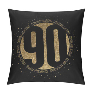 Personality  Congratulations Number 90 Birthday Anniversary Glitter Circle Design Pillow Covers