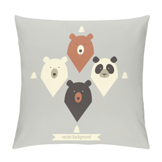 Personality  Cute Bears With Fir-trees Pillow Covers