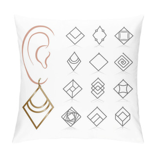 Personality  Set Of Earrings Pillow Covers