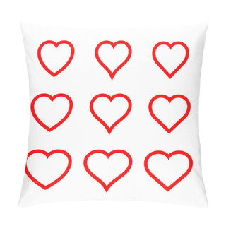 Personality  Collection Of Heart Illustrations, Set Of Hearts, Love Symbol Pillow Covers