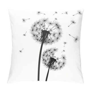 Personality  Silhouette Of A Dandelion Pillow Covers